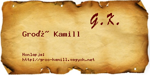 Groó Kamill névjegykártya